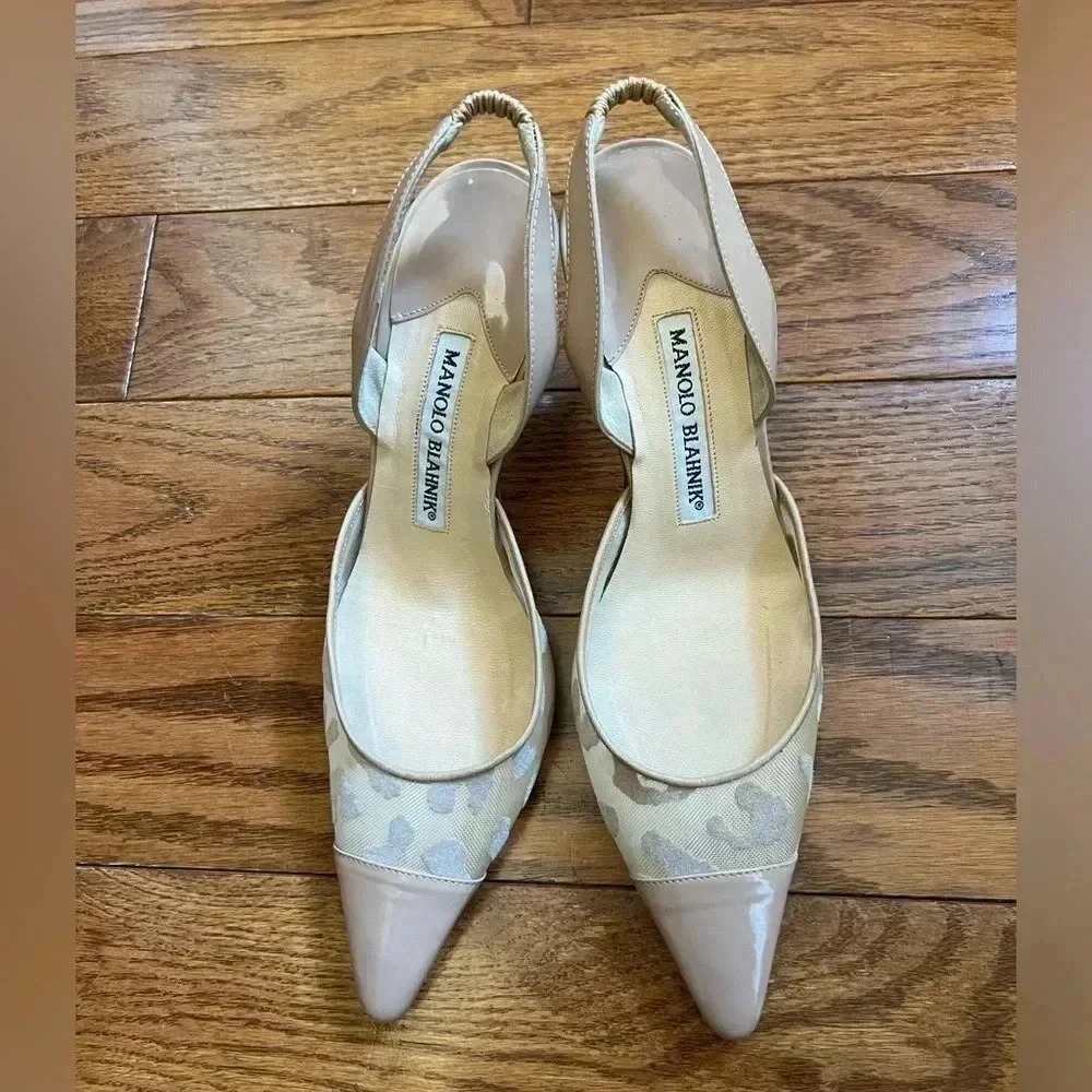 Manolo Blahnik Slingback Heels Handmade in Italy Sz 36 / 6